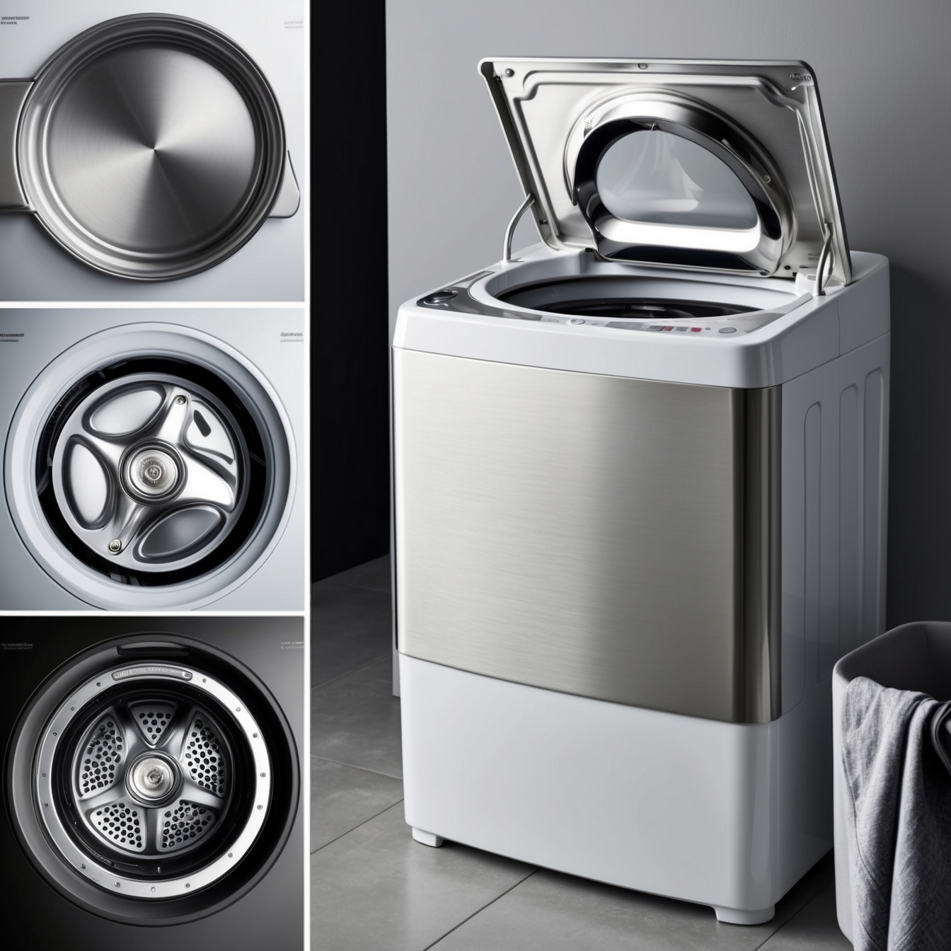 Felültöltős mosógép dizájn és anyagminőség - elegáns megjelenés és tartósság